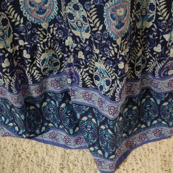 Talbots Blue and Purple Floral Maxi Dress - Picture 8 of 12